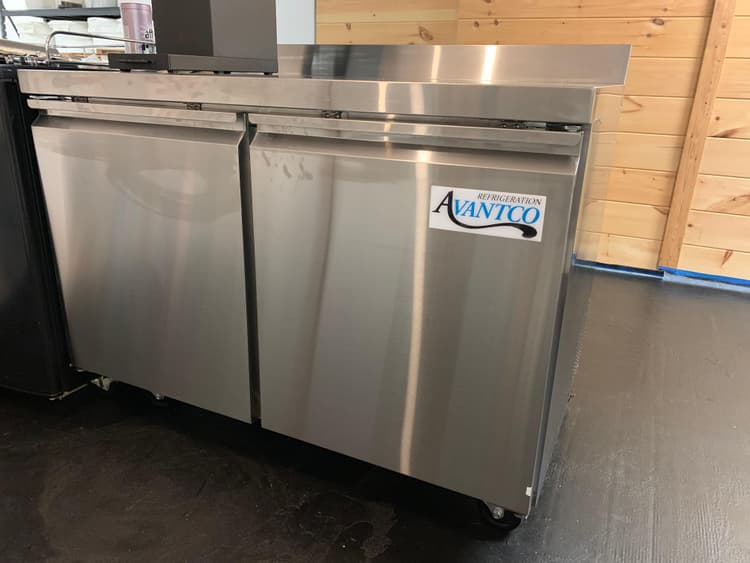 The Avantco 48" (width) Worktop Refrigerator with Backsplash